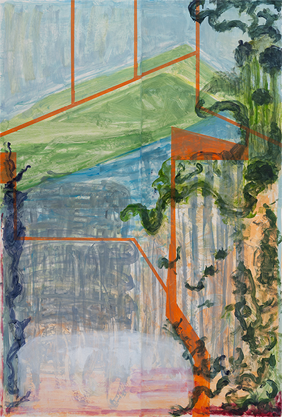 Landschaft #12 (Pircing the Layers), Monotypie auf Papier, 180 x 140cm, 2026